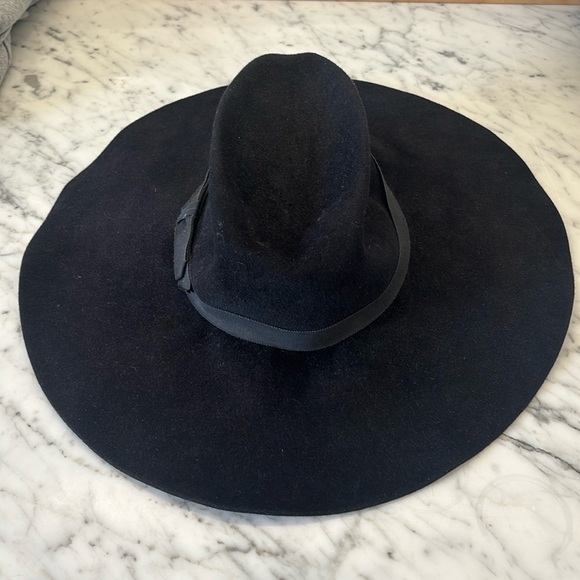 Women's Gladys Tamez Millinery Felt Wide Brim Hat in Black, Size XS - Picture 4 of 6